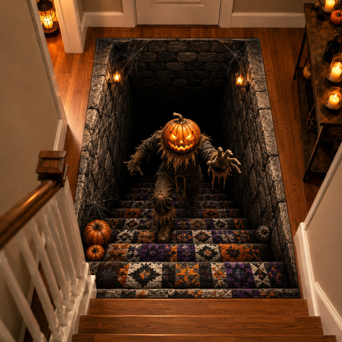 Haunted Harvest area rug in a living room