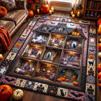 Haunted Manor area rug in a living room