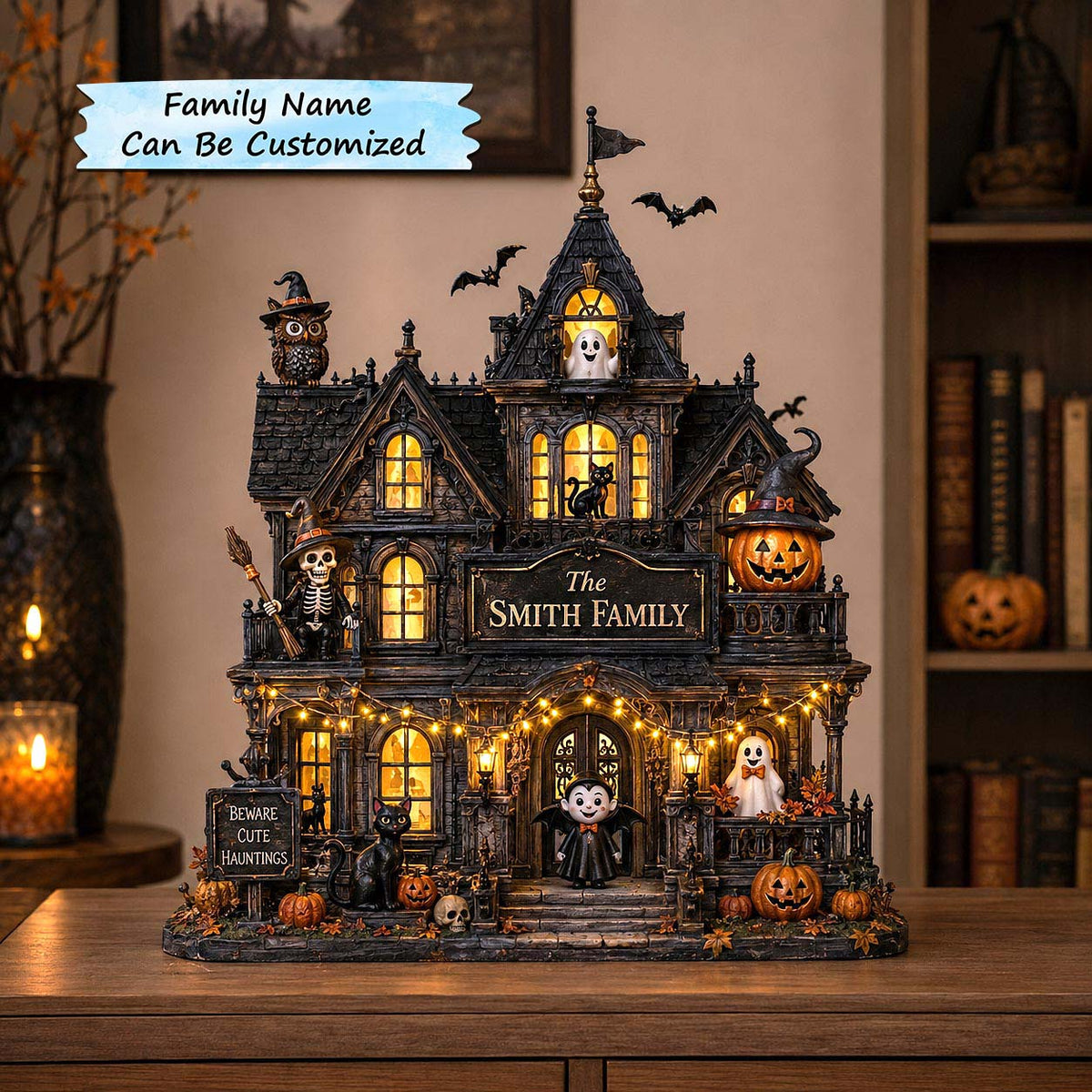 Haunted Mansion Family wooden block, laser-cut 3-layer wood