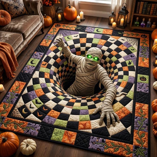 Haunted Moon area rug in a living room