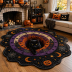 Haunted Moon Custom Shape Area Rug - Nature Design | Die-Cut Non-Slip Rug - washable non-slip printed rug