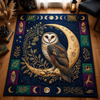 Haunted Owl Grove area rug in a living room