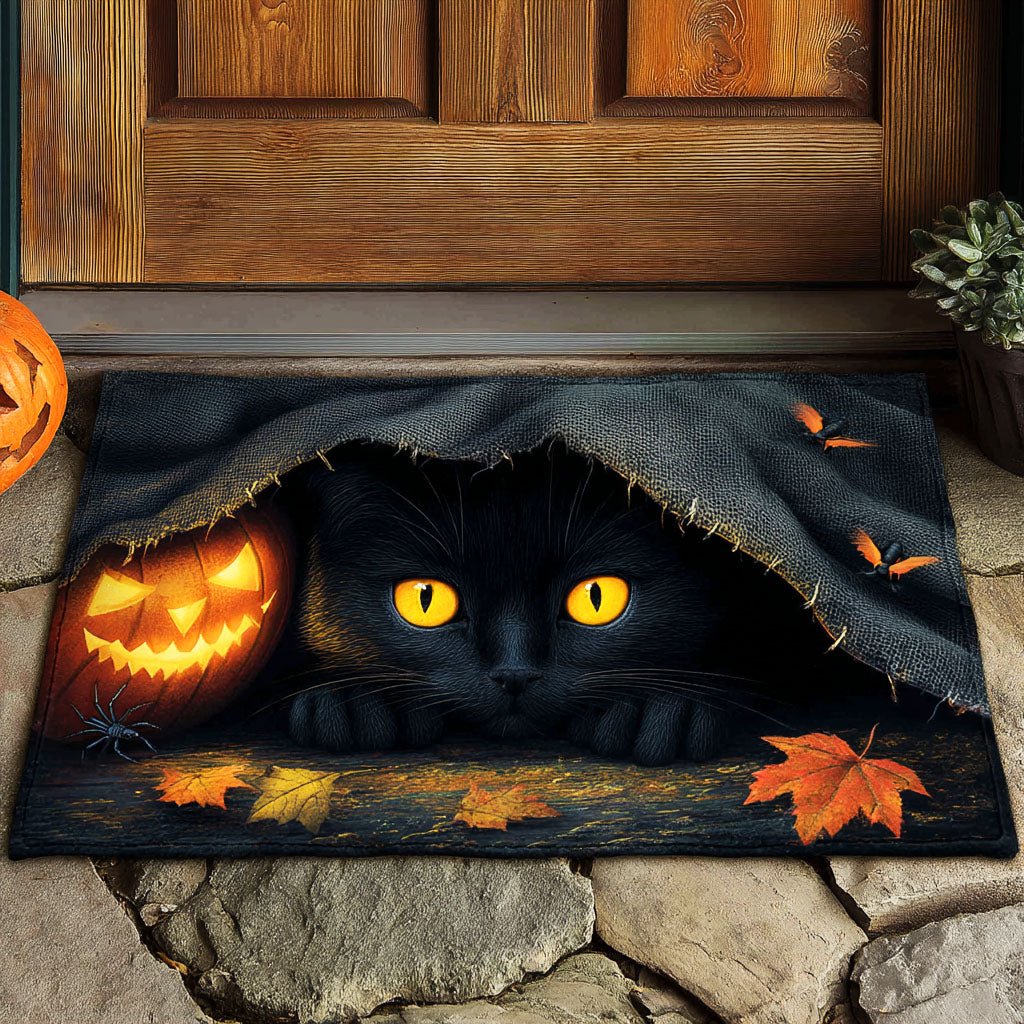 Haunted Pumpkin Cloak Doormat - Seasonal Holiday Design | Printed Welcome Doormat
