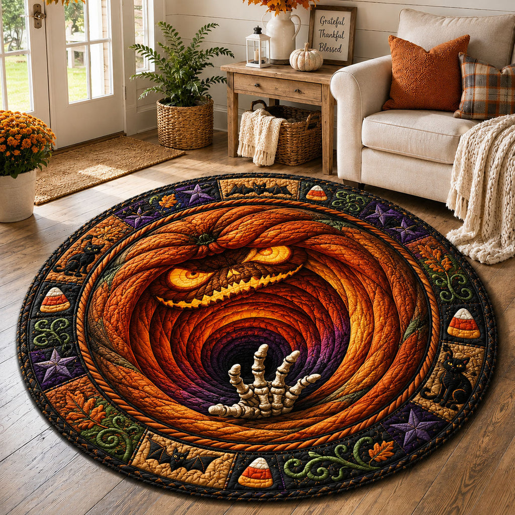 Haunted Pumpkin Vortex Round Mat Rug GFTOHNL925