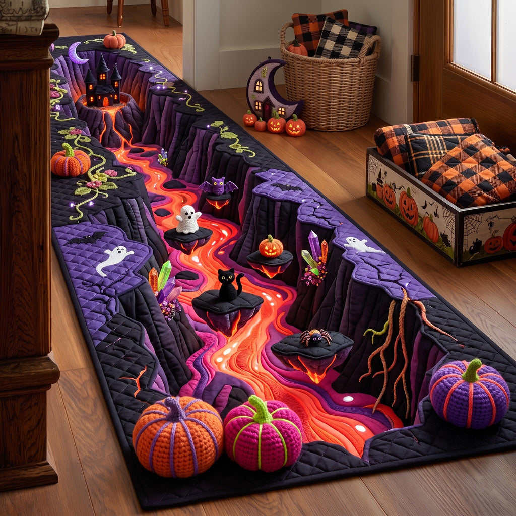 Haunted River Runner Rug - Nature Design | Serene Runner Rug - washable non-slip printed rug
