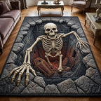 Haunted Skeleton area rug in a living room