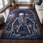 Haunted Skeleton area rug in a living room
