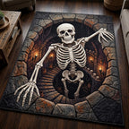 Haunted Skeleton area rug in a living room