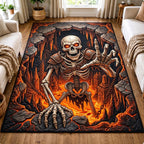 Haunted Skeleton area rug in a living room