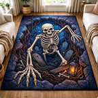 Haunted Skeleton area rug in a living room