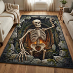 Haunted Skeleton area rug in a living room