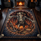 Haunted Skeleton area rug in a living room