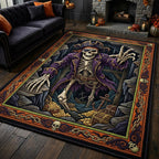 Haunted Skeleton area rug in a living room