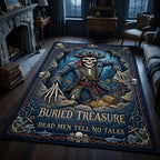 Haunted Skeleton area rug in a living room