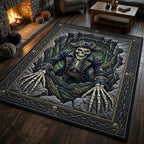 Haunted Skeleton area rug in a living room