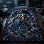 Haunted Skeleton area rug in a living room