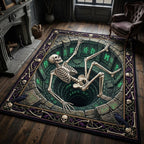 Haunted Skeleton area rug in a living room