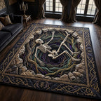 Haunted Skeleton area rug in a living room