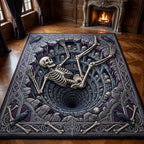 Haunted Skeleton area rug in a living room