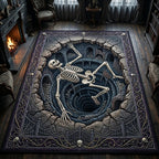 Haunted Skeleton area rug in a living room
