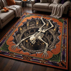 Haunted Skeleton area rug in a living room