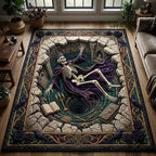 Haunted Skeleton area rug in a living room