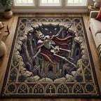 Haunted Skeleton area rug in a living room