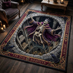 Haunted Skeleton area rug in a living room