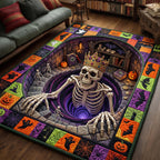 Haunted Skeleton area rug in a living room