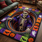 Haunted Skeleton area rug in a living room