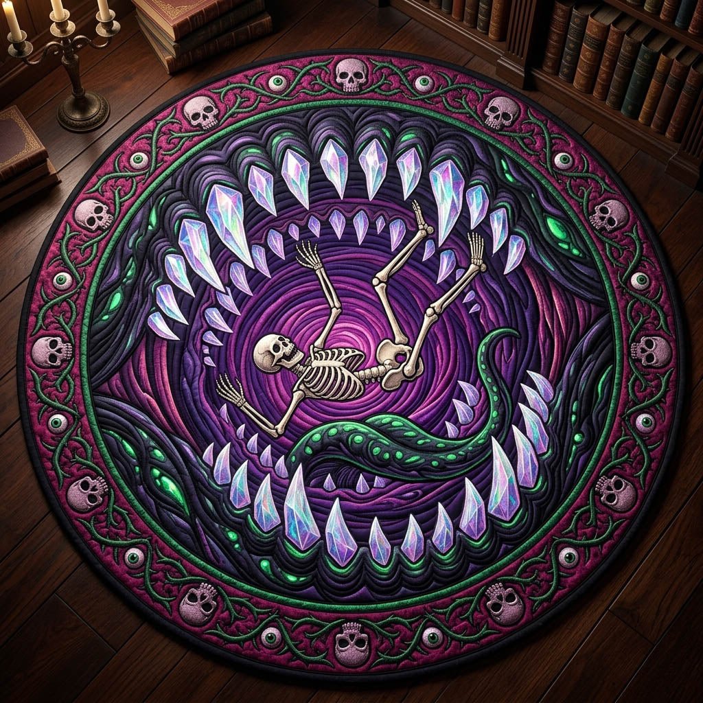 Haunted Skeleton Round Mat Rug - Nature Design | Serene Home Decor