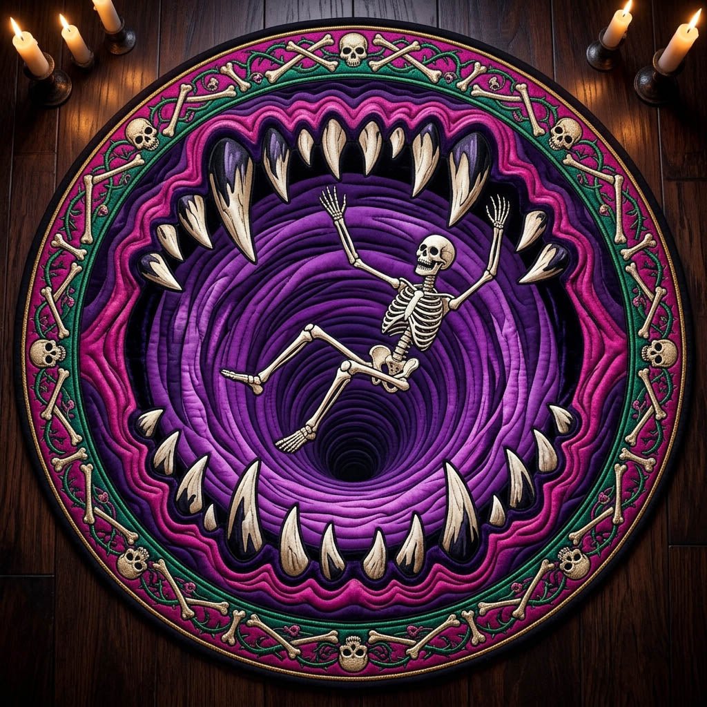 Haunted Skeleton Round Mat Rug - Nature Design | Serene Home Decor