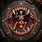 Haunted Skeleton Halloween Round Mat Rug - washable non-slip printed rug