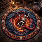 Haunted Skeleton Round Mat Rug - Nature Design | Serene Home Decor