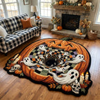 Haunted Spiral Custom Shape Area Rug - Nature Design | Die-Cut Non-Slip Rug - washable non-slip printed rug