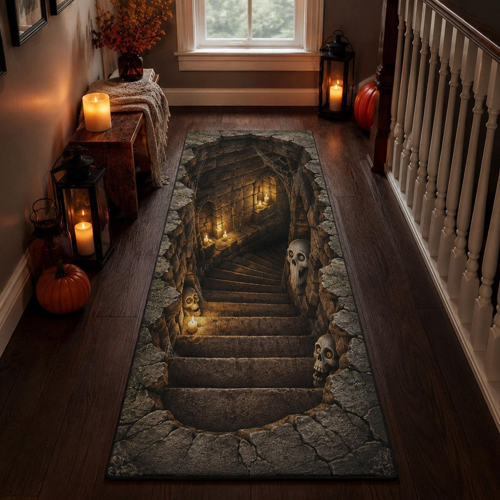 Haunted Stairway Runner Carpet Runner Rug - Cute Pet Design | Animal Printed Runner Rug