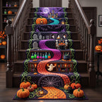 Haunted Stairway Runner Rug - Nature Design | Serene Runner Rug - washable non-slip printed rug