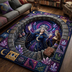 Haunted Witch area rug in a living room