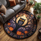 Haunting Delight Round Mat Rug - washable non-slip printed rug