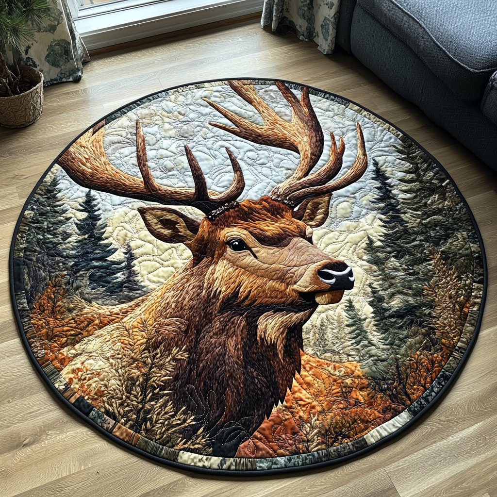 Haven of the Herd Round Mat Rug - Nature Design | Serene Home Decor