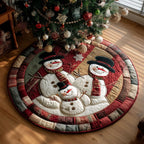Hearthside Snowman Round Mat Rug - washable non-slip printed rug