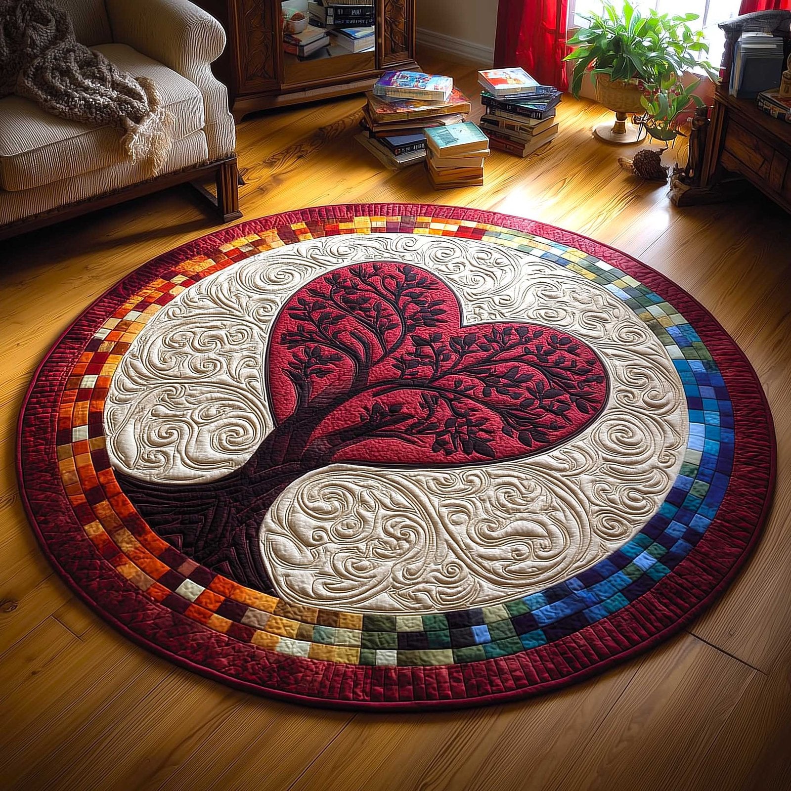 Heartloom Round Mat Rug - Nature Design | Serene Home Decor