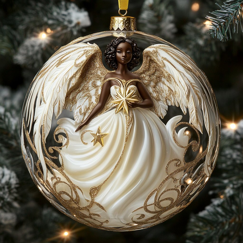 Fluttering Orange Butterfly Christmas Ornament