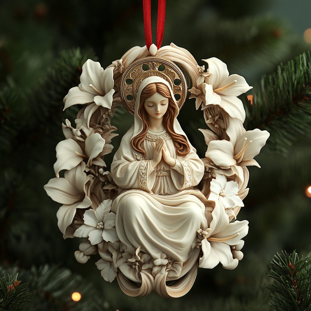 Lovely Pig Sunflowers Christmas Ornament