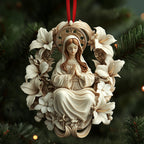 Lovely Pig Sunflowers Christmas Ornament