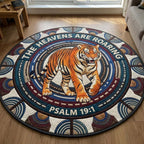 Heavens Tiger Round Mat Rug - washable non-slip printed rug