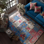 Heirloom Bloom Trail area rug in a living room