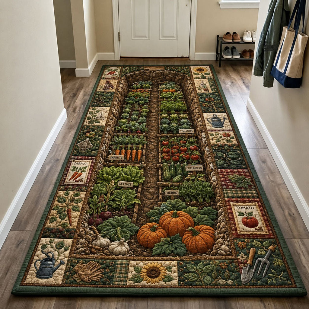 Heirloom Vegetable Garden Patch Runner Rug - Nature Design | Serene Runner Rug