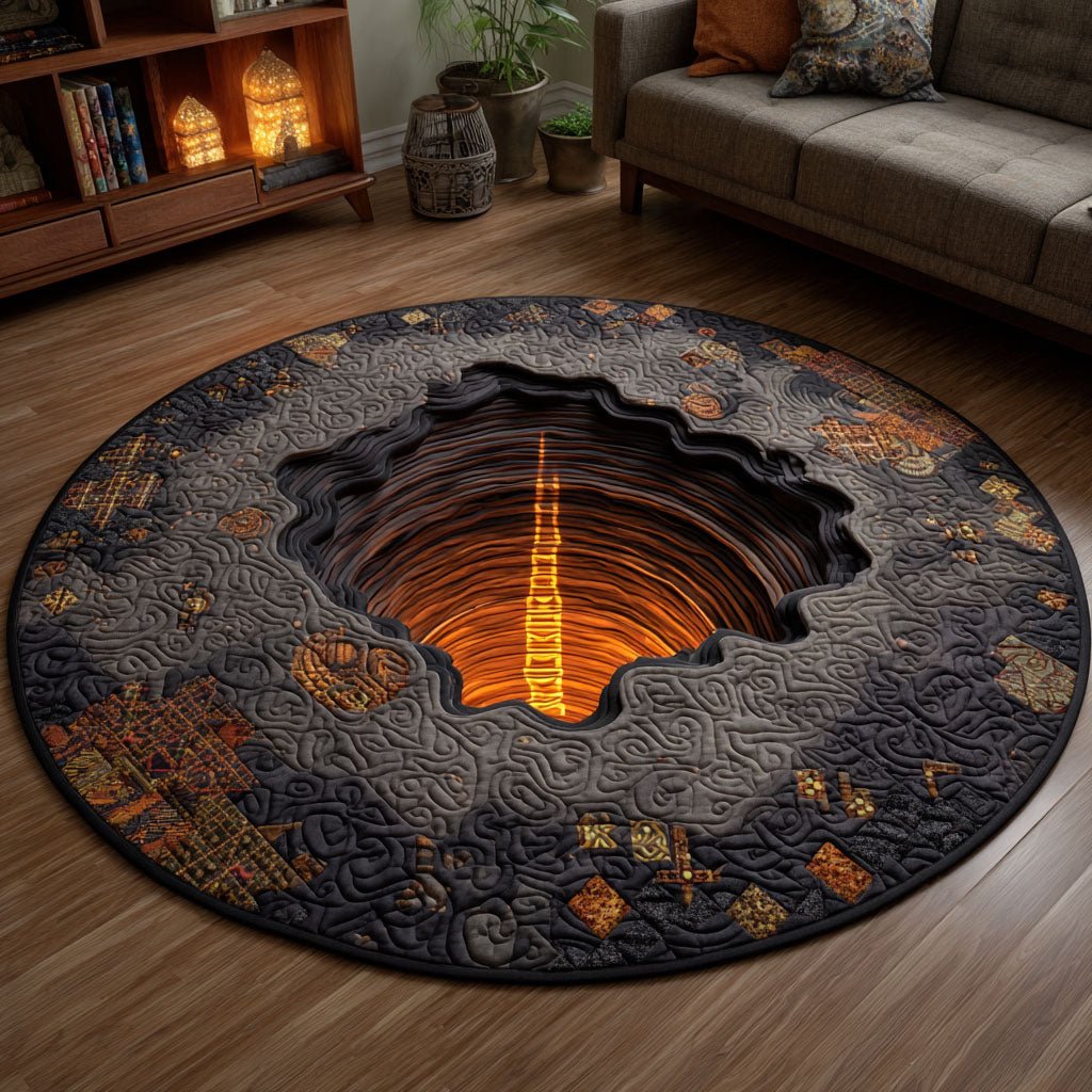 Hell Pit Round Mat Rug - washable non-slip printed rug