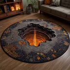 Hell Pit Round Mat Rug - washable non-slip printed rug